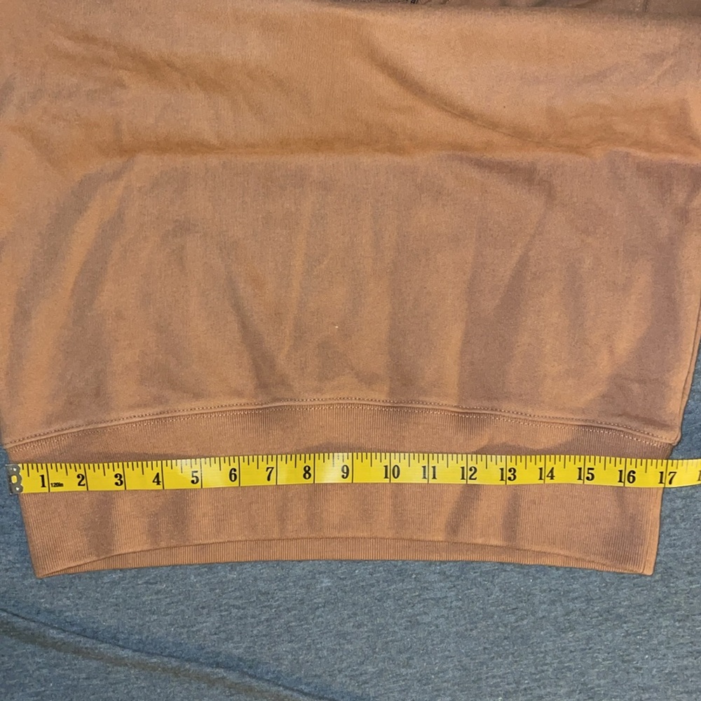 NWT |THAKOON 100% Cotton Ribbed Collar Terry Lined Quarter Zip Pullover Camel XS - Picture 7 of 7